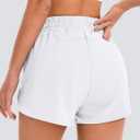 Women's Running Shorts High Waisted Quick Dry Athletic Shorts Sports Workout Gym Track Drawstring Shorts with Pockets (White, XL)
