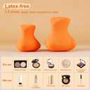 Makeup Sponges 4 Pack, Ultra Soft Beauty Blenders for Flawless Foundation Application, Latex-Free & Hypoallergenic Makeup Sponges For Foundation, Powder, Cream,Liquid (Orange)