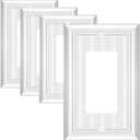 Classic White Single Decorator Outlet Cover Plate，1 Gang Decorator,Natural Material Wall Plate(4-Pack)