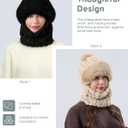 Hat and Scarf Set for Women - One Piece Hat Beanie Winter Face Mask for Women/Men, Warmer Beanie Neck Scarf Ski Snow Hats (Black)