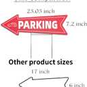 10 Pack Large Size 23 X 7.2 Inch Directional Parking Signs with Arrows - Durable Corrugated Plastic Event Parking Yard Signs, Red & White, Left & Right Arrow, with Stakes