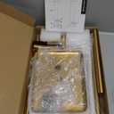 Toilet Paper Holder with Tray at The Top, Sturdy Marble Base No Wobby, Holding Extra 3 Toilet Paper Rolls As Spare Use, Freestanding No Drilling (Gold)