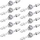 Sumnacon Drawer Dresser Knobs Pull Handles - Crystal Glass Diamond Decorative Knobs with Plate, Cabinet Cupboard Door Knobs with Screws for Kitchen Bathroom Office Decoration Pack of 10 (4.7 Inch, Silver)