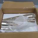 Set of 2 Mercury Glass Christmas Tree Silver Glass Christmas Trees Collectible Figurines with Led Indoor Table Centerpiece Decorations Mantel Gift