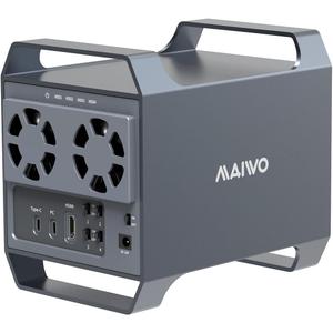MAIWO 4 Bay Hard Drive Enclosure with USB-C & 10 Gbps Speed, 4-Bay DAS Design for 3.5 SATA HDDs with 2 Cooling Fans, USB3.1 HDD Enclosure Daisy Chain Expansion, DAS(NO RAID)