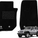 WENNEBIRD Front Carpet Floor Mats for Jeep Wrangler 2014-2018, 2Pc | JK, Not for JL, 0.6-Inch Ultra-Thick Plush Carpet, Noise-Reducing Comfort, Waterproof TPE Layer, Anti-Slip Backing
