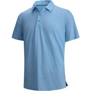 Damipow Premium Golf Shirts for Men Dry Fit Performance Polo Short Sleeve Collared Shirt (Blue, XXXL)