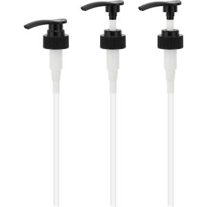 Segbeauty Lotion Dispenser Pump Head, 3 Pack Shower Bottle Pump Replacement, Plastic Tube Pump Top Set Fits Bottle Neck 1.2in Shampoo and Conditioner Dispenser Bathroom Kitchen (Black)