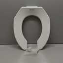 WSSROGY Commercial Round Plastics White Toilet Seat Front Open, Heavy-Duty up to 550lbs,Grip-Tight Bumpers, Quick-Attach Hardware for Easy Clean