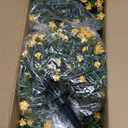 Daifunli 2 Pcs 28 in Artificial Boxwood Double Ball Fake Topiary Tree with Flowers Outdoor Plants, UV Resistance Faux Shrub Realistic Bush Greenery Potted for Indoor Garden Yard Porch Decor(Yellow)