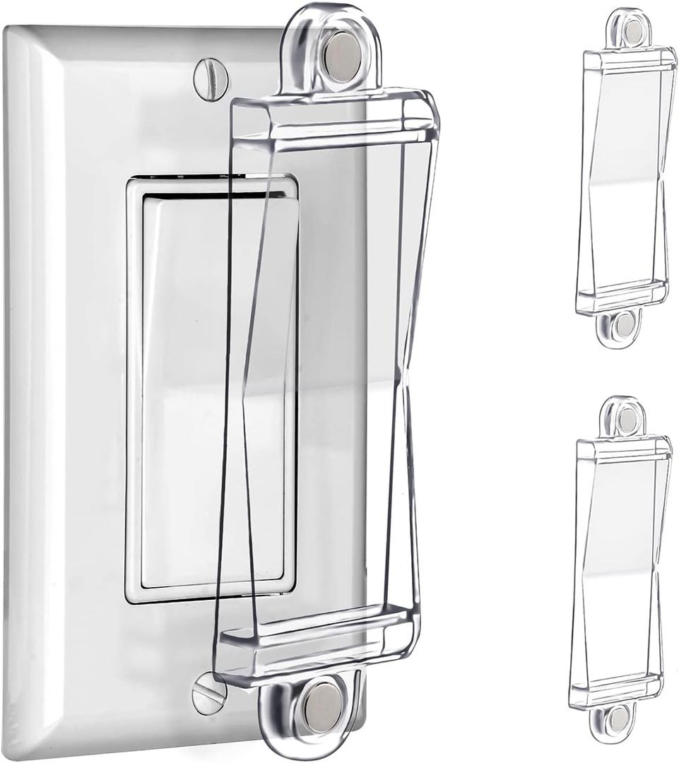 Light Switch Guard Cover- PSZEZNZ Light Switch Outlet Covers for Flat Modern Wall Switches-Child Safety Protection(Clear,2 Piece)