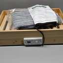 Wooden Under Desk Foot Warmer, Powerful Fast Heating Personal Heater for Feet and Legs, Silent Energy Saving with Thermostat & Timer for Home Office (Temp Adjustment Tutorial in Video Gallery)