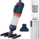 Heavy Duty Handheld Pool Vacuum - 18.9GPM Powerful Suction, 25m Ultra Fine Mesh Filter for Smaller Debris, 14'' Wide Vacuum Head, 60mins Running Time (Orange)