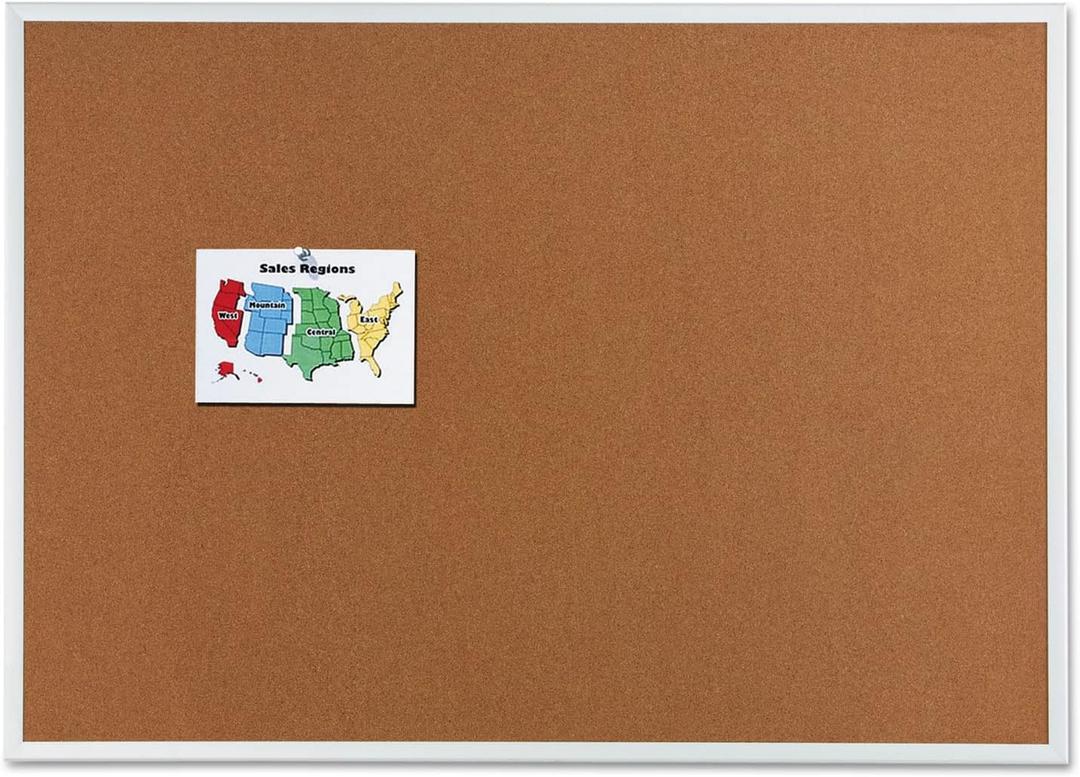 Quartet Cork Board, Bulletin Board, 3' x 2' Corkboard, Aluminum Frame (2303) (Silver)