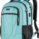 BIKROD Teal Backpack for Women and Men, Extra Large School Backpacks for Teens, Water Resistant Back Pack with USB Charging Port Fits 17 Inch Laptop, Business Anti Theft Durable Computer Bag Gifts