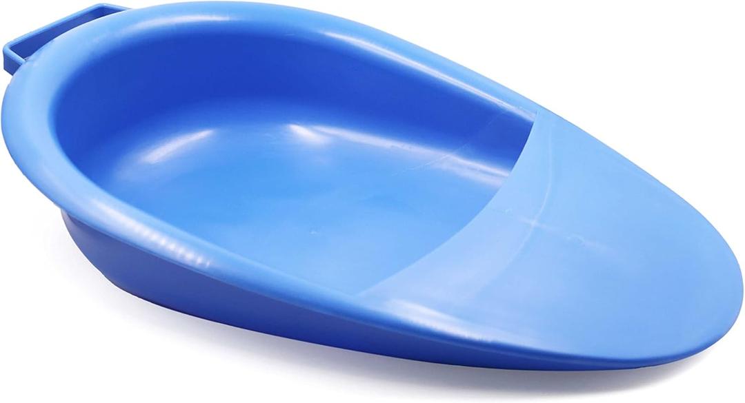 PEPE Mobility Bed Pan for Women and Men, Portable with Handle, Commode Pan for Elderly, Handicapped and Disabled, Lightweight, Blue