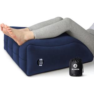 Wedge Pillow for Sleeping - Inflatable Leg Elevation Pillow for Swelling,Circulation,Leg & Back Pain Relief,Leg Support Pillow,Leg Wedge Pillows for After Aurgery,Hip,Foot,Ankle Recovery (Blue) (Medium)