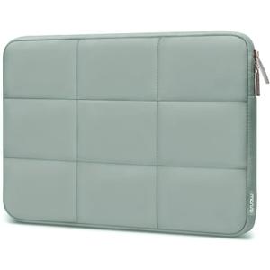 MOSISO 13-14 inch Laptop Case, 13.3 inch Puffy Laptop Sleeve Compatible with MacBook Air 13 13.3 13.6/Pro 13/14, HP, Dell, ASUS, Lenovo, Rectangle Quilted Puffer Computer Bag for Women, Antique Green