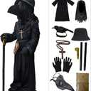 SENLI Plague Doctor Costume for Kids Funny Scary Halloween Costumes for Boys Girls 9 in 1 Set Halloween Outfits (S(5-7Y))