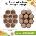 KeaBabies Silicone Food Freezer Trays with Lid, 2oz x 10 Pods Baby Food Storage Containers, Easy Puree Meal Prep, Breast Milk Silicone Freezer Molds, Dishwasher, Microwave Safe, BPA-Free (Chai Latte)