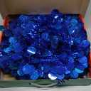 N&T NIETING Collapsible Blue Tinsel Christmas Tree with Lights & 30 Balls - 5Ft Skinny Tree for Holiday Home Office Decor