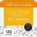 LILLYDOO Baby Diapers - Size 5 (24+ lbs), Monthly Supply (132 Count), Leak Protection, Skin-Friendly, Ultrasoft, Perfume- & Chlorine-Free, Hypoallergenic, Dermatologist Tested, Oeko-TEX