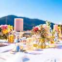 16PCS Square Mirror Centerpieces for Tables, Gold Acrylic Candle Mirror Plates for Table Centerpieces, 10" Mirror Trays for Wedding Birthday Party Centerpieces Decorations