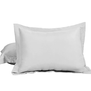 Pillow Sham Light Grey Solid 20x30 Inch Set of 1 Queen Cotton Pillow Shams 600-TC Long Staple Sateen Weave Silky Soft & Breathable 100% Cotton Pillow Palletts