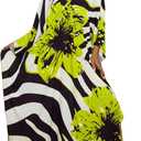 Bsubseach Women Floral Print Kaftan Dresses Plus Size Bathing Suit Cover Up Moo Moos Caftan Beach Dress for Swimwear Summer (E-lime Green Flowers)