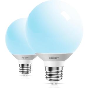 3 x G25 LED Globe Light Bulbs,120V 5W(60W Equivalent), 5000K CRI85+ Daylight Bathroom,E26 Base,Eye-Friendly Vanity Round, Perfect for Vanity Makeup Mirror, Non-Dimmable (2 Pack)