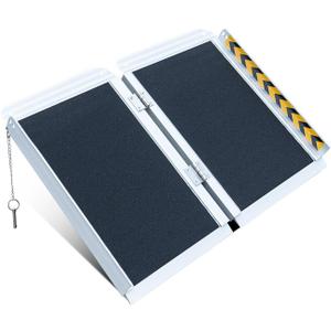 Portable Wheelchair ramp 2FT,No-Slip Aluminum Folding Handicap Ramp 800lbs Weight capacaity, Wheel Chair ramp for Home Steps, Stairs, Car