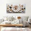 Canvas Art Wall Decor Modern Minimalist Flower Wall Decor Paintings White Flower Art Prints Floral Wall Art Pictures For Bedroom Kitchen Office Decoration 20" × 40"