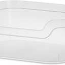 5.25x9.5x13 In Medium Polished Open Scoop Front Storage Bin w/Comfortable Carry Through Handles for Household Organization, Clear