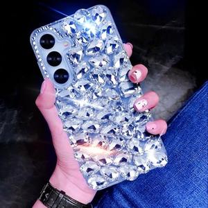 Bonitec for Samsung Galaxy S26 Case Bling Sparkle 3D Glitter Case for Women Girls Luxury Shiny Crystal Rhinestone Diamond Bumper Clear Gems Cute Protective Girly Phone Case for Galaxy S26