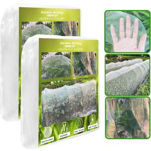 Garden Netting, 2 Pack 10X39.3FT Ultra Fine Insect Netting for Vegetable Flowers Fruits, Garden Mesh Plant Cover Row Cover Barrier Protection Net for Birds, Garden Netting for Raised Beds
