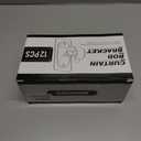 MUAKIOY Black Curtain Rod Hooks, No Drilling Self Adhesive Curtain Brackets, Adjustable Stick on Wall Curtains Pole Hangers for Bathroom, Bedroom, Livingroom, Kitchen (12 Pack)