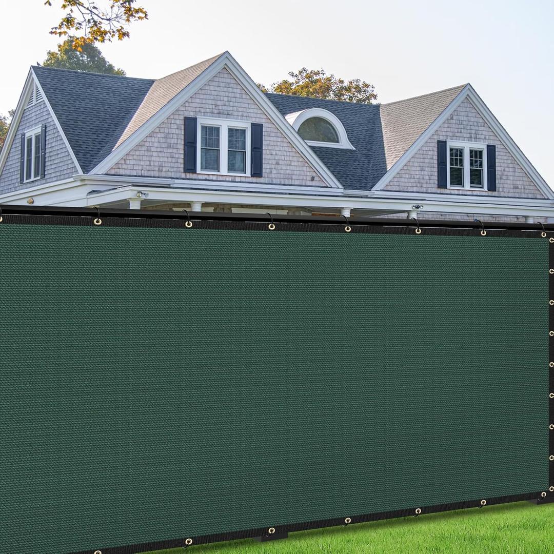 8' x 50' Green Privacy Screen Fence Cover Heavy Duty Fencing Mesh with Zip Tie for Deck, Patio, Backyard, Outdoor Pool, Porch, Railing - We Can Make Custom Sizes
