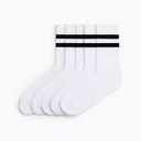 Haloumoning Boys Striped Crew Socks 6 Pairs Kids Cushioned Uniform Casual Athletic Soft Cotton Socks small