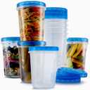 10 Pack Leakproof Freezer Containers for Food with Twist Top Lids - 32 Oz BPA Free Reusable Plastic Soup Containers with Screw On Lids - Ideal for Meal Prep, Leftovers & Pantry Organization