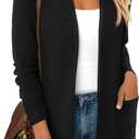 LILLUSORY Cardigan Sweaters for Women Lightweight Open Front Cardigans Casual Loose 2026 Spring Outfits with Pockets (X-Large, Black)