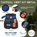 2 Sets Kids Tactical Vest Kit Tactical Mask for Boys Girls Face Protective Shooting Game Party Series, One Size