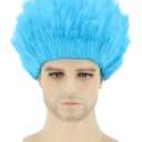 Topcosplay Unisex Halloween Costume Wig Blue Short Spiked Cosplay Wig Theme Party Wigs