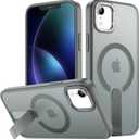 for iPhone XR Case Compatible with Magsafe, Built-in Invisible Stand [Military Drop Protection] Strong Magnetic Shockproof Slim Protective Phone Case Cover for iPhone XR 6.1 (Gray)