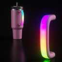 6 Colors LED Light-Up Tumbler Handle for Stanley 40oz/30oz, Comfortable Water Bottle Handle for Stanley Tumbler-Compatible with 40oz Stanley Cup Accessories, Use for Outdoor, Party, Home (Peony)