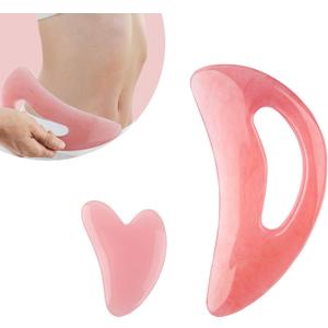 FDKJEJC Body Gua Sha Tool Cellulite Guasha Tool for Body Large Body Massage Tools (Natural Resin) Lymphatic Drainage Tool Guasha Tool for FaceBack, Legs, Women's Body Shaping Tools (Pink)
