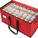 Sattiyrch Christmas Ornament Storage Box,8 Trays with Customizable Dividers,Canvas,Dust-Proof, Collapsible,Portable with Dual Handles,Holds Up to 128 x 2.36 Ornaments