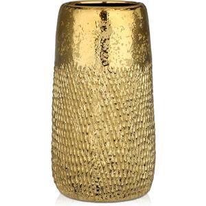 10.2" Ceramic Flower Vintage Vase - Gold Textured Metal Ceramic Vase for Farmhouse Modern Home Decor Pampas Grass Centerpieces Living Room Bedroom Office Decoration