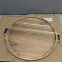 Premium Acacia Wood Round Charcuterie Board, 13 Inch Snack Board with Side Handles, Wooden Cheese Board and Serving Platter for Appetizers, Bread, Fruit and Snacks