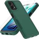 Compatible with Moto G 5G 2024/Moto G 2024 Case with HD Screen Protector Heavy Duty Rugged Full-Body Shockproof Protection (Dark Green)