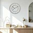 16 Inch Rustic Wall Clock Silent Non-Ticking Wooden Wall Clocks with Roman Numerals Farmhouse Decorative Clock for Living Room Bedroom Office (Grey)